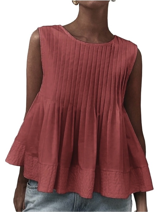 SHEIN Tops - SHEIN Pleated Structured Swing Blouse - Size L